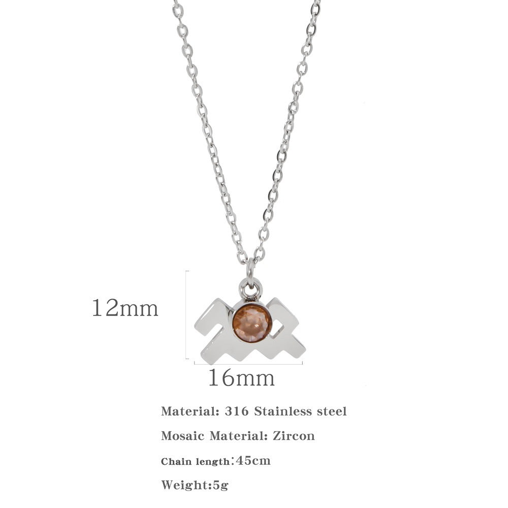 Zircon Constellation Zodiac Necklace