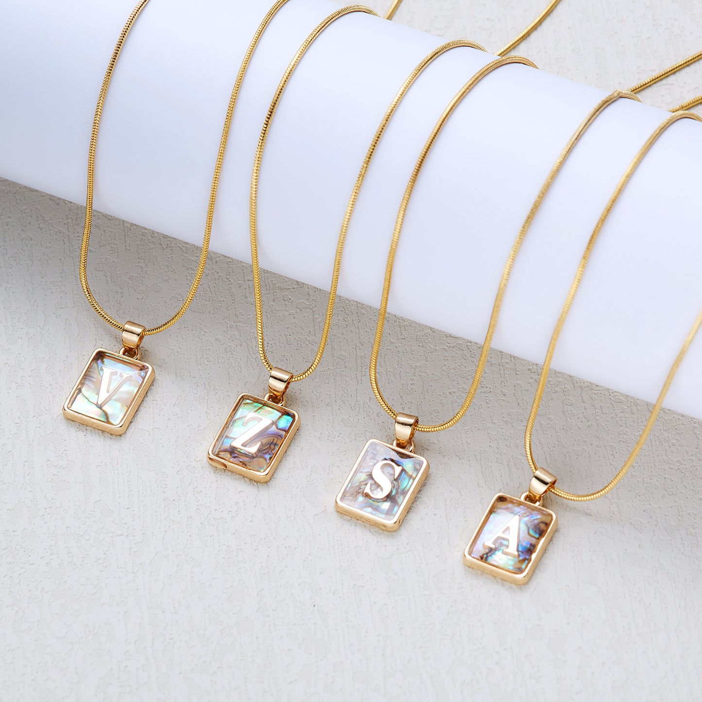 Luminous Pendant 26 Letter Square Necklace