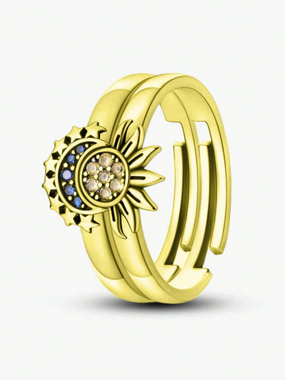 Sun and Moon Couple Rings