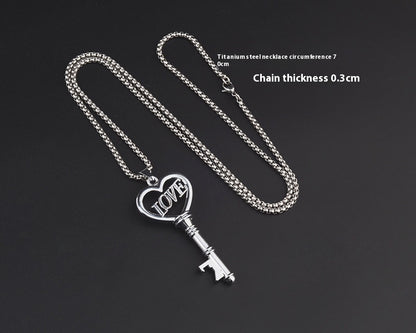Sweet Heart Key Pendant Necklace