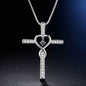 Infinity Love God We Trust Christian Cross Birthstone Crystal Pendant Necklace