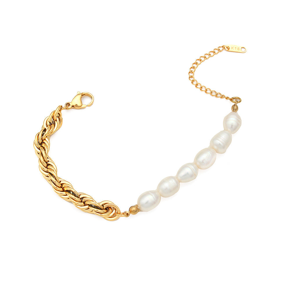 Natural Freshwater Pearl Necklace & Bracelet Set