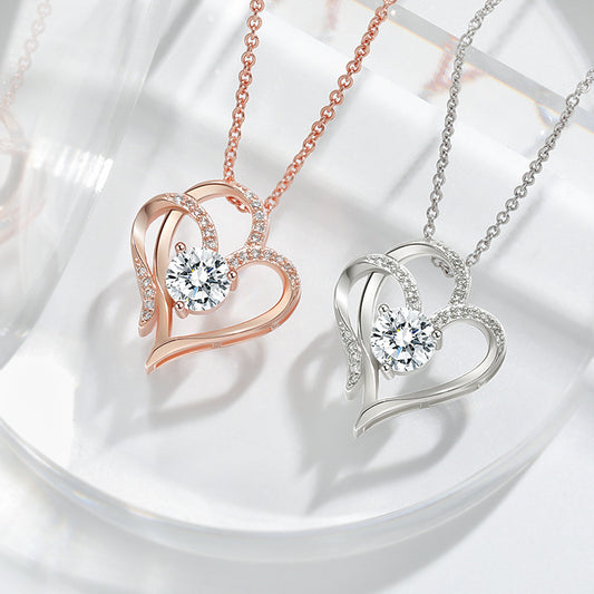 Zircon Double Heart Love Necklace