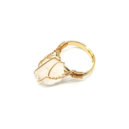 Adjustable Rough Stone Agate Ring