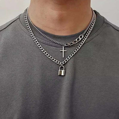Cross Padlock Necklace