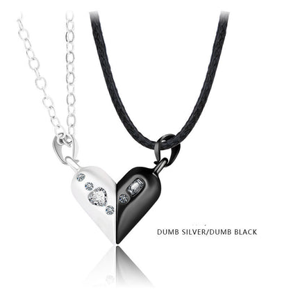 Magnet Stone Rotating Heart Shaped Necklaces