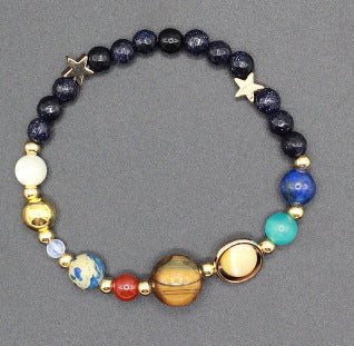 Universe Galaxy Eight Planets Beads Bracelet