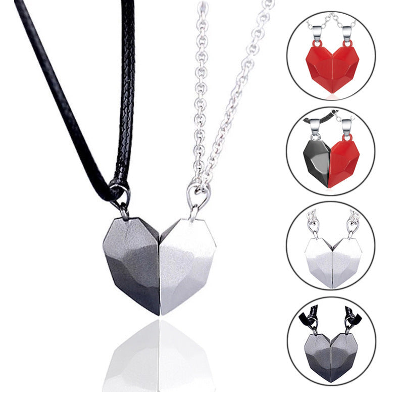 Love Heart Broken Magnetic Couples Necklace