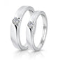Moissanite Engagement Couple Rings