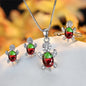 Oval Zircon Turtle Pendant Necklace
