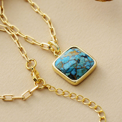New Turquoise Jade Pendant Necklace