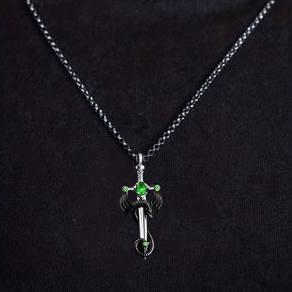 Retro Dragon Sword Pendant Necklace