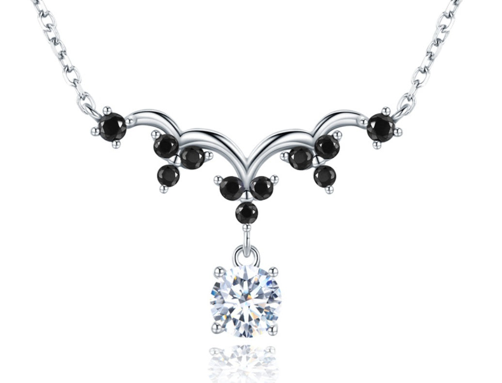 Elegant Sterling Silver Zircon Necklace