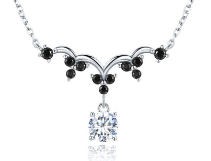 Elegant Sterling Silver Zircon Necklace