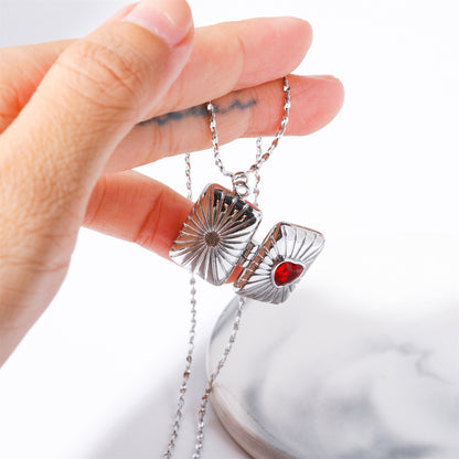 Opening & Closing Love Zircon Album Box Necklace