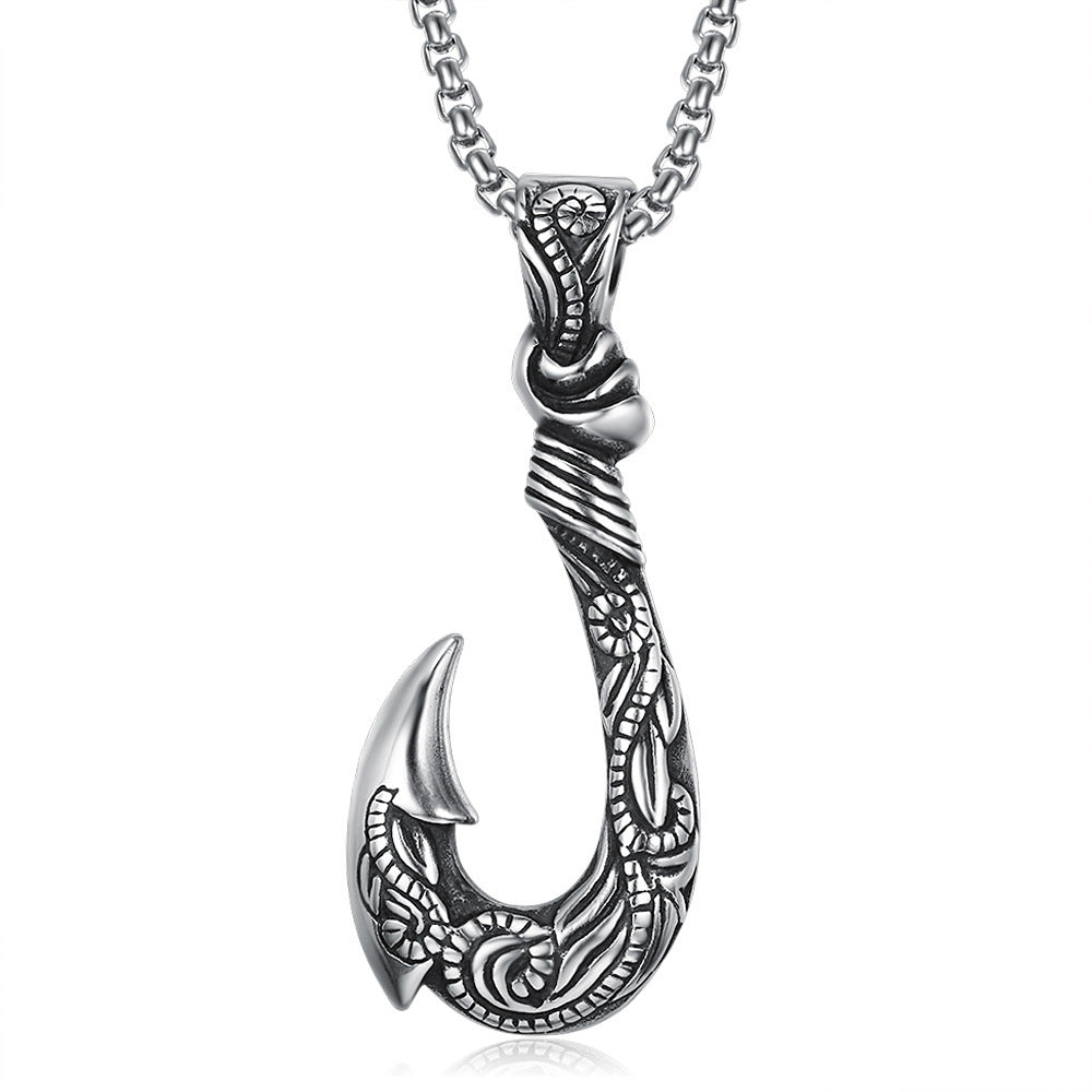 Vintage Ocean Fish Hook Necklace