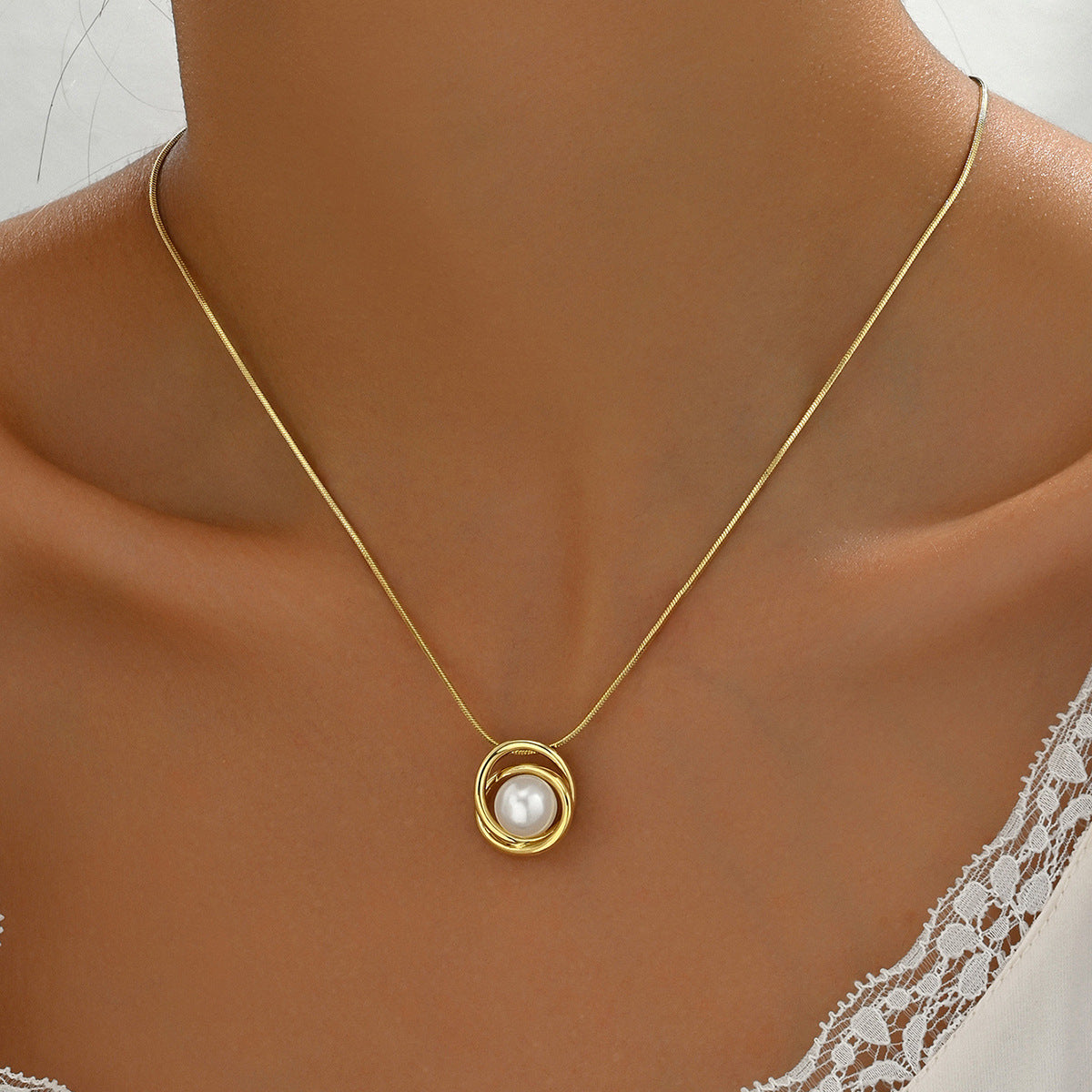 Sweet Necklace String Pearl Pendant