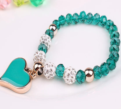 Elastic Crystal Heart Bracelet