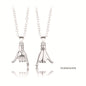 Holding Hands Couple Necklace, 2Pc Set