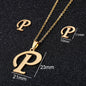 Stainless Steel Alphabet Necklace, 26 Initial Letters A–Z
