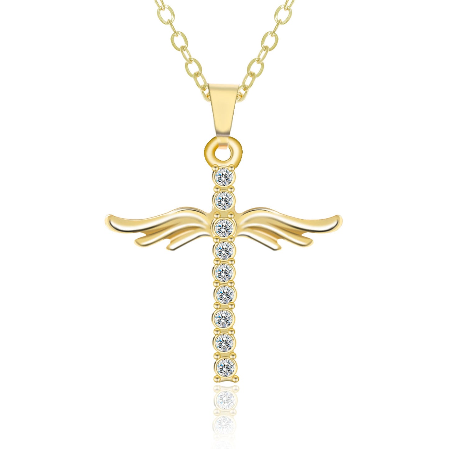 Angel Wings Cross Necklace