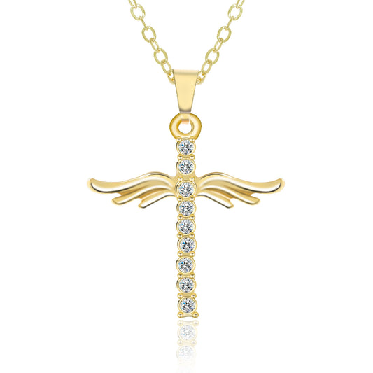 Angel Wings Cross Necklace