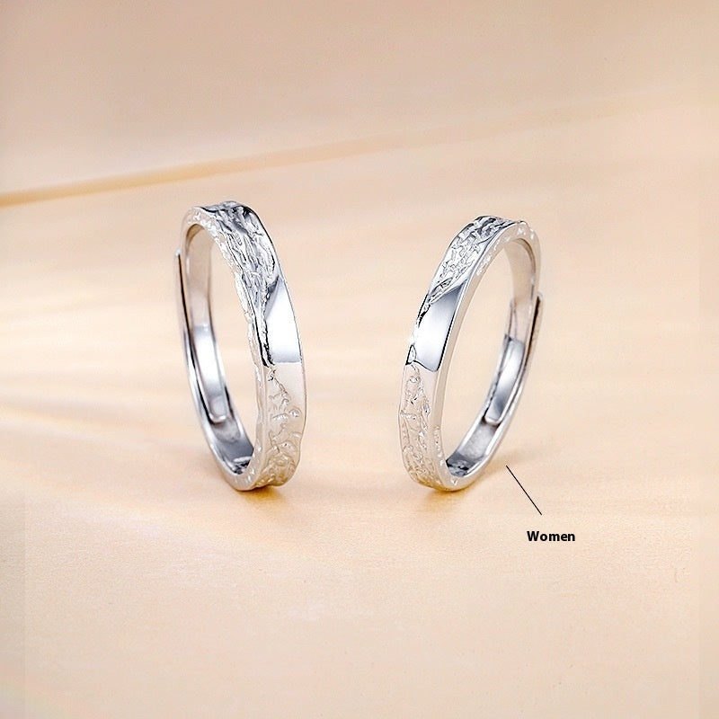Silver Glacier Couple Rings – Adjustable