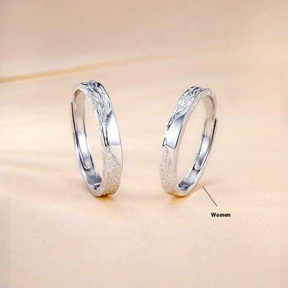 Silver Glacier Couple Rings – Adjustable