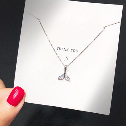 S925 Sterling Silver Mermaid Tail Necklace
