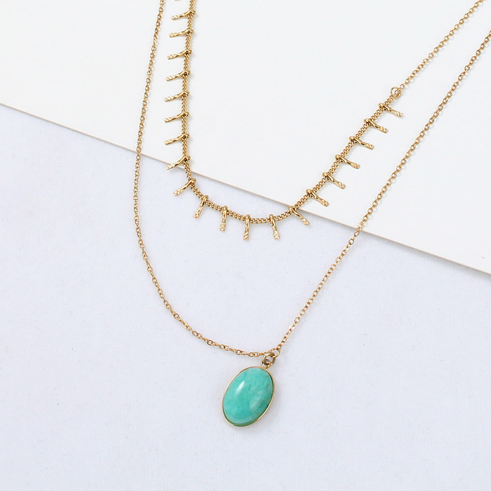 Bohemian Turquoise Pendant Necklace