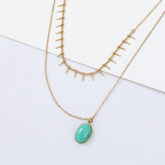 Bohemian Turquoise Pendant Necklace