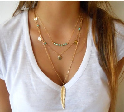 Double-Layer Triangle Necklace