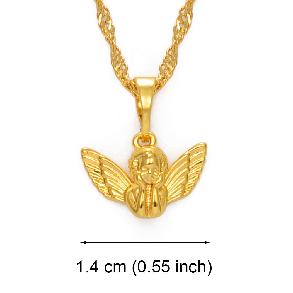 Gold Mini Angel Baby Pendant Necklace