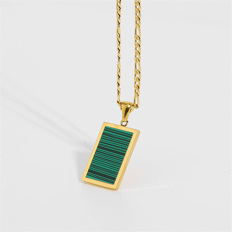 Retro Square Shell Tag Necklace for Women