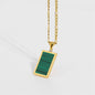 Retro Square Shell Tag Necklace for Women