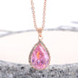 Water Drop Rose Gold Rhinestone Necklaces