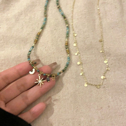 Beaded Twin Clavicle Necklace