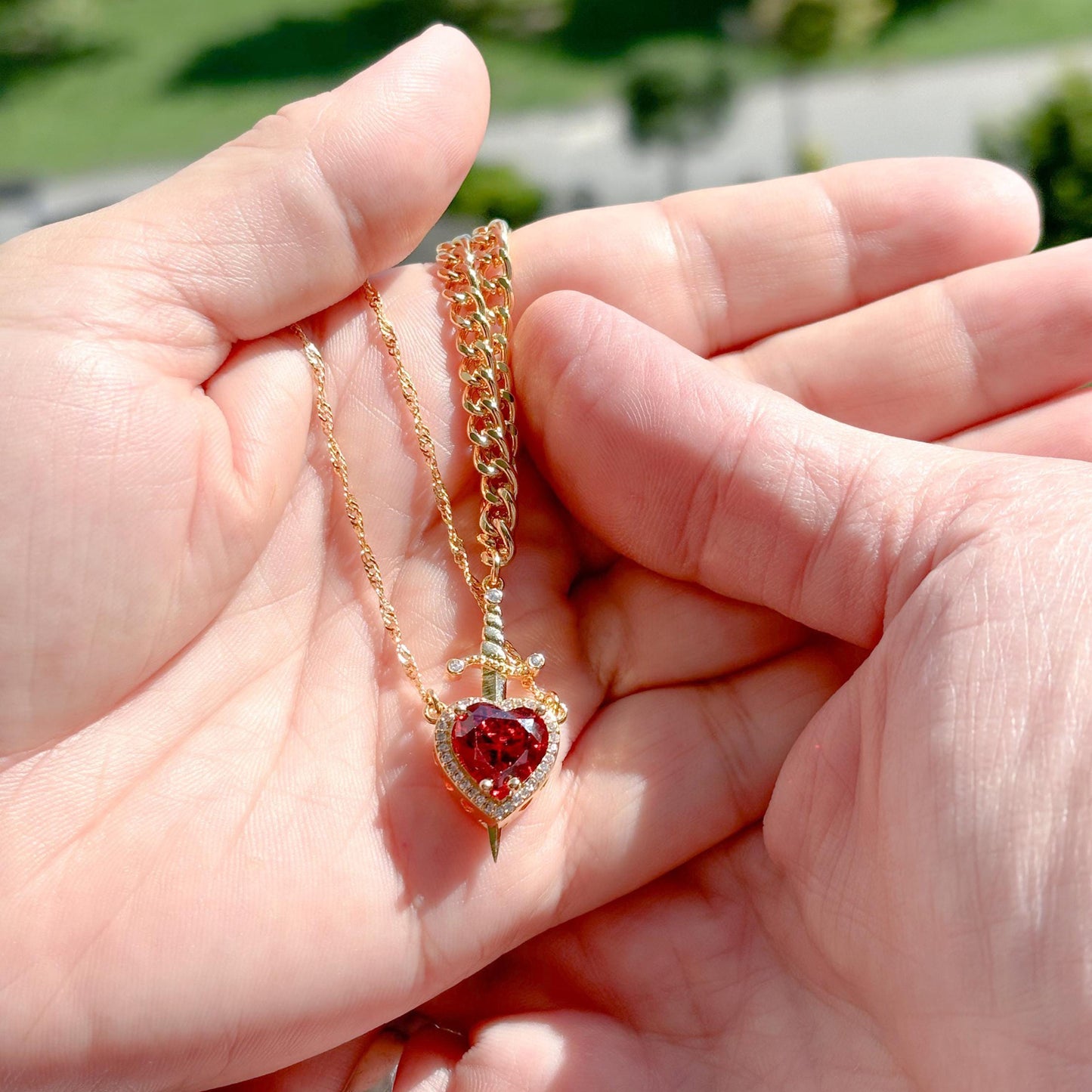 Sword Through The Heart Necklace