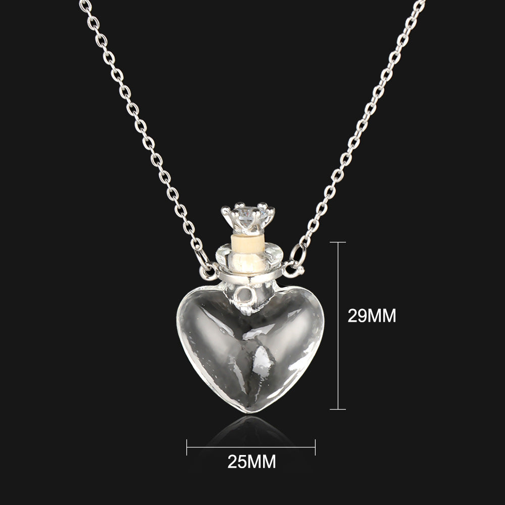 Transparent Glass Essential Oil Perfume Necklace