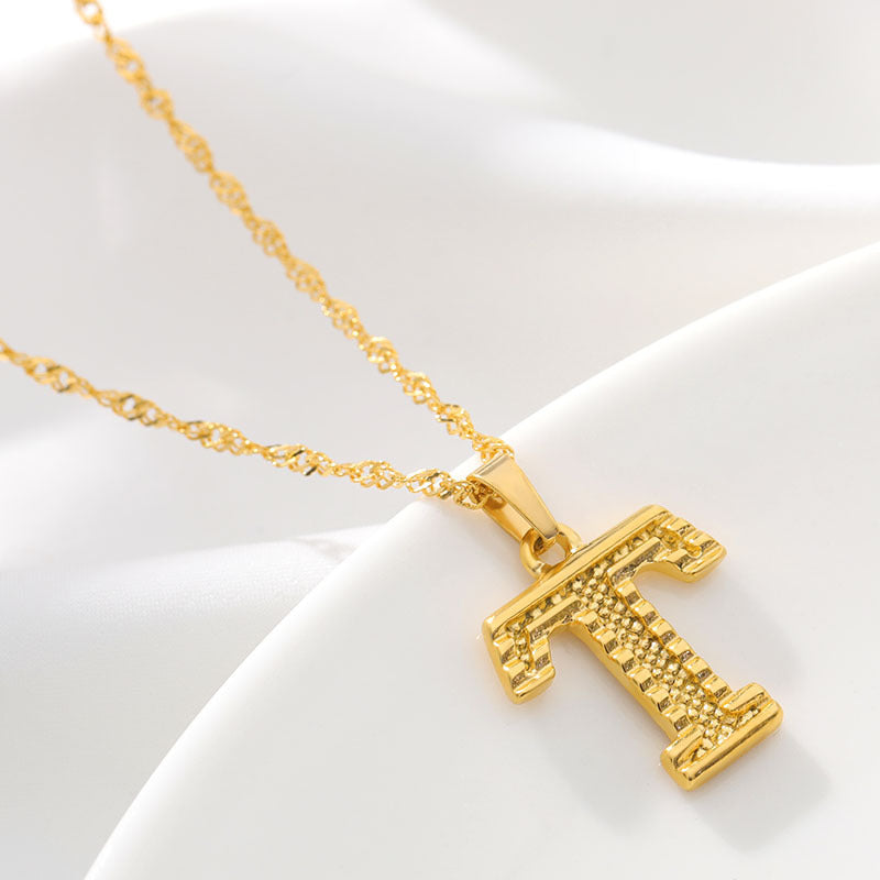 Gold Initial Letter Necklace – 18K Gold Plated A–Z Alphabet