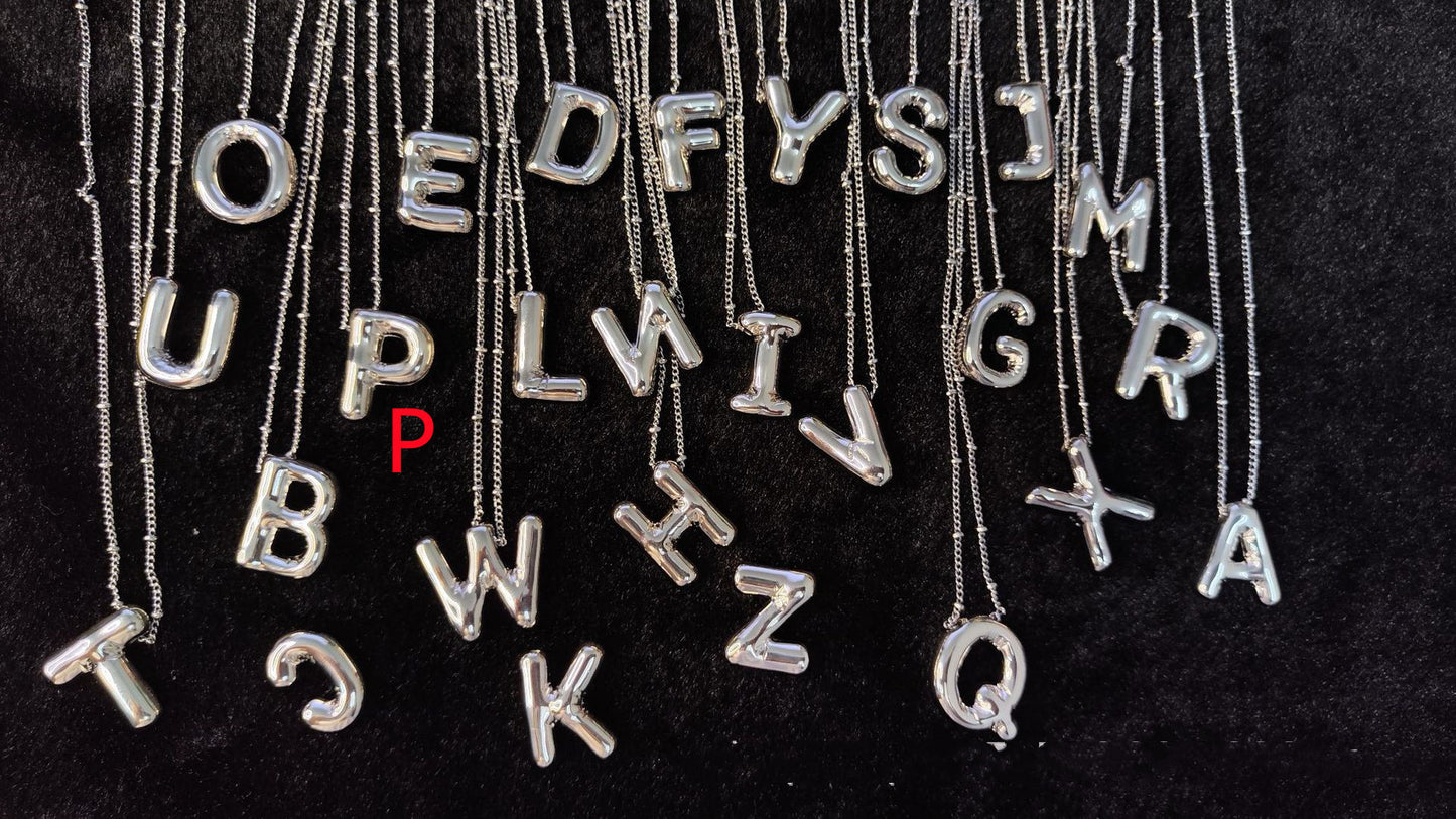Glossy Letters Pendant Necklace