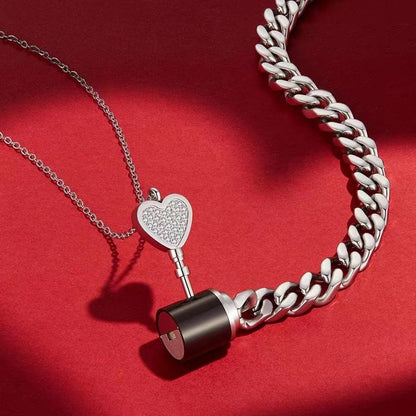 One Lock Love Couple Bracelet & Necklace Set