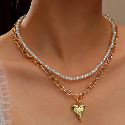 Punk Pearl Chain Necklace