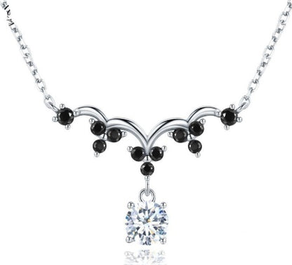 Elegant Sterling Silver Zircon Necklace