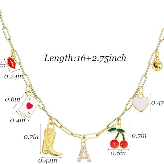 A-Z 26-Letter Diamond Initial Necklace, Multi Pendant