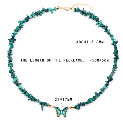 Simple and Versatile Butterfly Natural Stone Necklaces