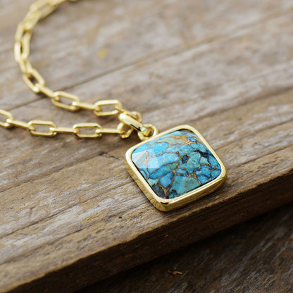New Turquoise Jade Pendant Necklace