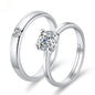 Moissanite Engagement Couple Rings