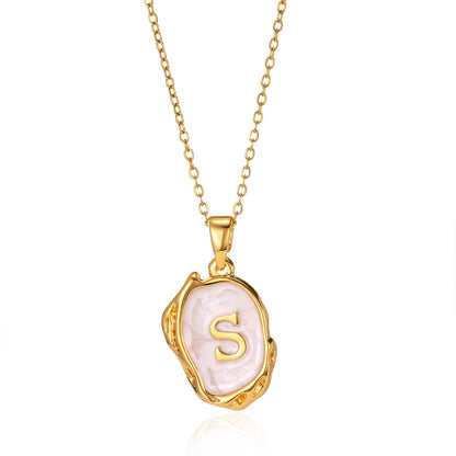 26 Letters Drop Oil Three Dimensional Necklace