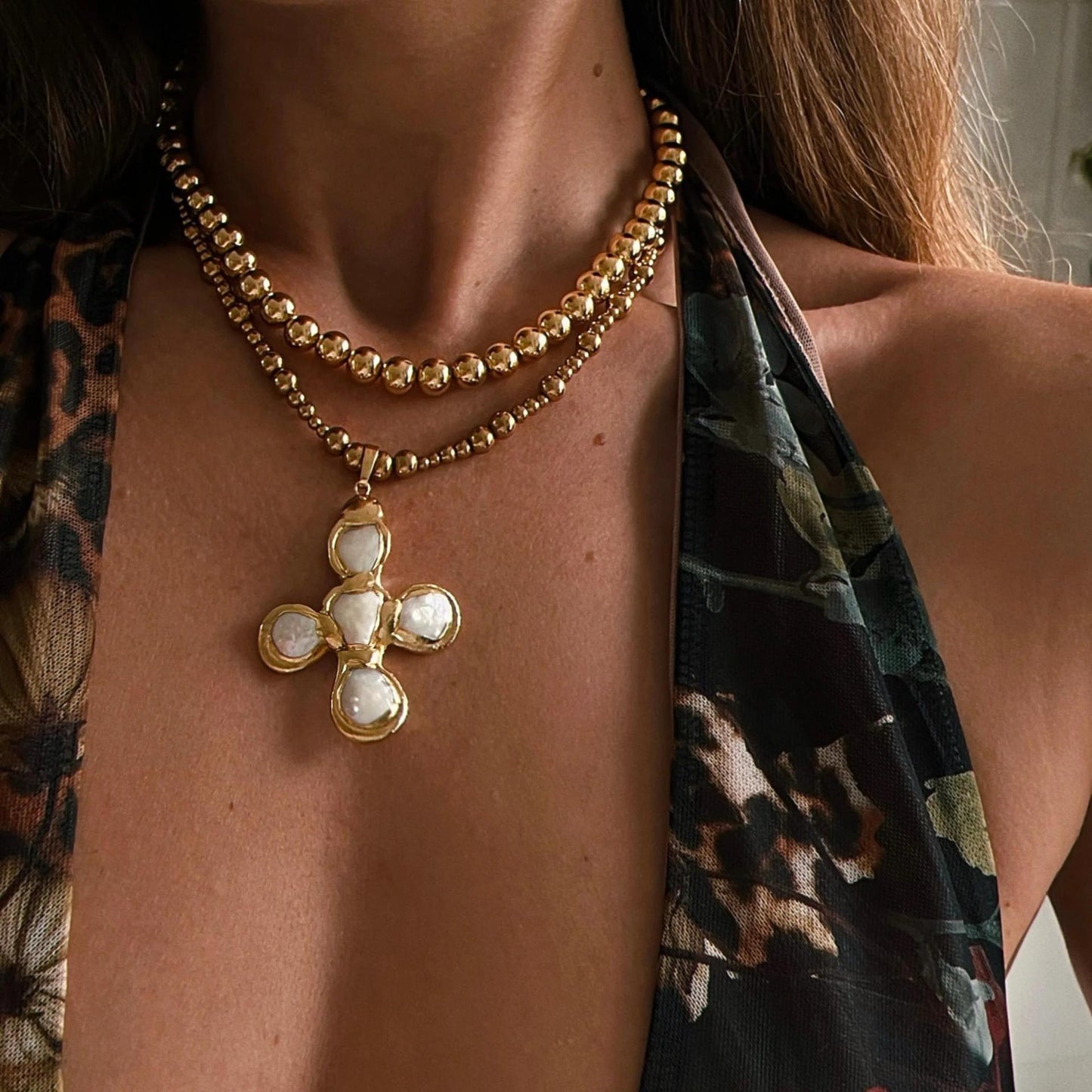 Titanium Steel Cross Pendant Necklace